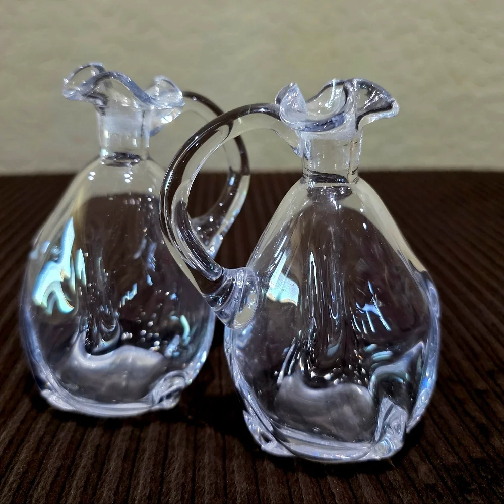 Vintage Crystal Cruet Set vintage mid